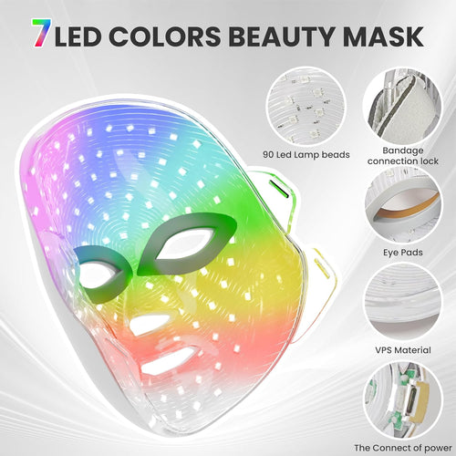LumyTen™ – Masca LED 7 Culori pentru ten luminos, îngrijire relaxantă și rutină de beauty acasă
